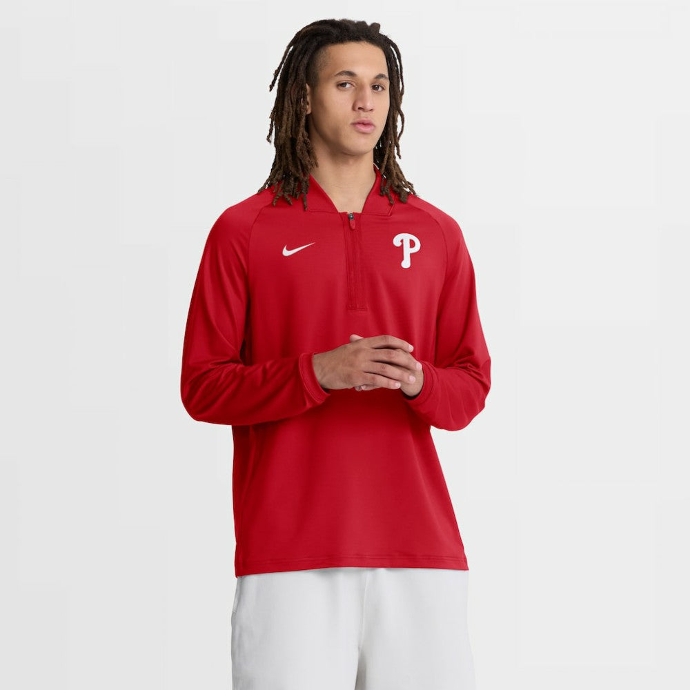 Philadelphia Phillies Authentic Collection Dri-FIT Raglan Half-Zip Pullover Red | Nike