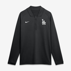 Los Angeles Dodgers Authentic Collection Dri-FIT Raglan Half-Zip Pullover Black | Nike