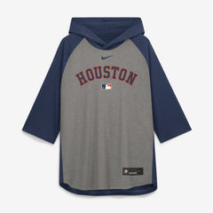 Houston Astros Authentic Collection Flux Dri-FIT Raglan 3/4-Sleeve Hooded T-Shirt Gray | Nike