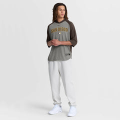 San Diego Padres Authentic Collection Flux Dri-FIT Raglan 3/4-Sleeve Hooded T-Shirt Gray | Nike