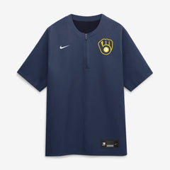Milwaukee Brewers Authentic Collection Dri-FIT Quarter-Zip Windshirt Navy | Nike