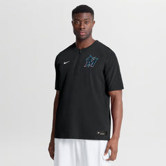 Miami Marlins Authentic Collection Dri-FIT Quarter-Zip Windshirt Black | Nike