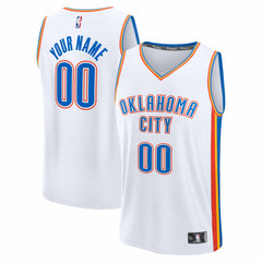 Oklahoma City Thunder Fast Break Custom Jersey - Association Edition - White