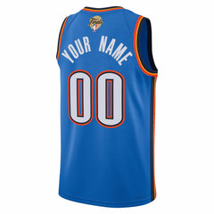 Oklahoma City Thunder Unisex 2025 NBA Finals Patch Custom Swingman Jersey - Blue - Icon Edition
