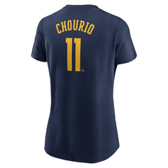 Jackson Chourio Milwaukee Brewers Women's Cooperstown Collection Fuse Name & Number T-Shirt Navy | Nike