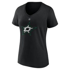 Mikko Rantanen Dallas Stars Fanatics Women's Authentic Stack Name & Number V-Neck T-Shirt Black
