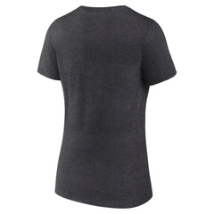 Edmonton Oilers Women's Retro Banner V-Neck T-Shirt Charcoal