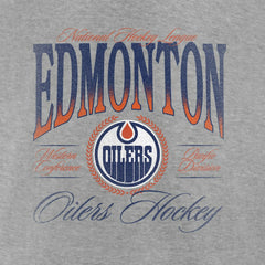 Edmonton Oilers Women's Retro Script V-Neck T-Shirt Gray