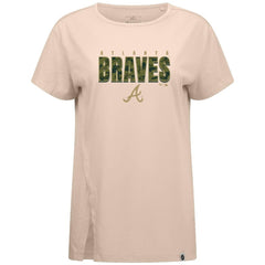 Atlanta Braves Levelwear Women's Influx Protect W T-Shirt Khaki