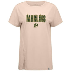 Miami Marlins Levelwear Women's Influx Protect W T-Shirt Khaki