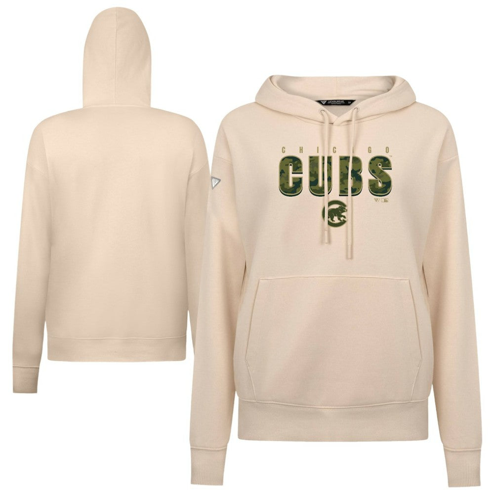 Chicago Cubs Levelwear Women's Adorn Protect W Pullover Hoodie Khaki