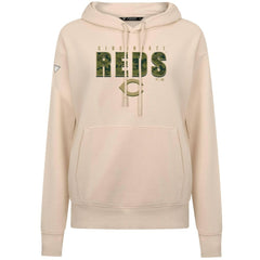 Cincinnati Reds Levelwear Women's Adorn Protect W Pullover Hoodie Khaki