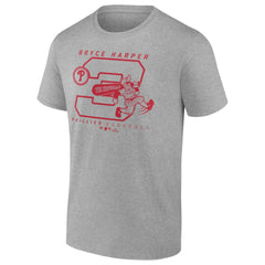 Bryce Harper Philadelphia Phillies Player Graphic T-Shirt Heather Gray