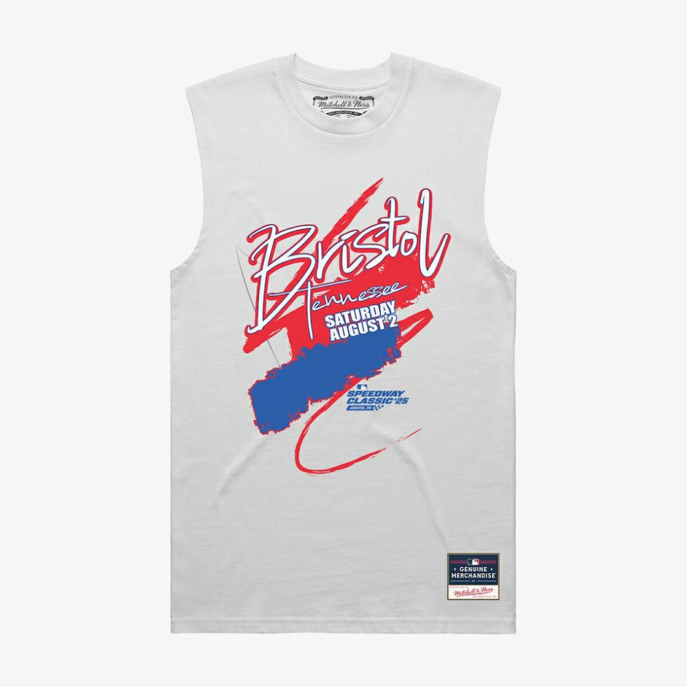 Women's 2025 Speedway Classic Muscle Tank Top White | Mitchell & Ness