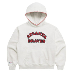 Atlanta Braves Madhappy x MLB Unisex Heavyweight Fleece Pullover Hoodie Heather Gray