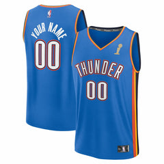 Oklahoma City Thunder 2025 NBA Finals Champions Fast Break Replica Custom Jersey - Blue - Icon Edition