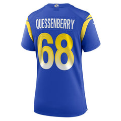 David Quessenberry Los Angeles Rams Women's Team Game Jersey - Royal