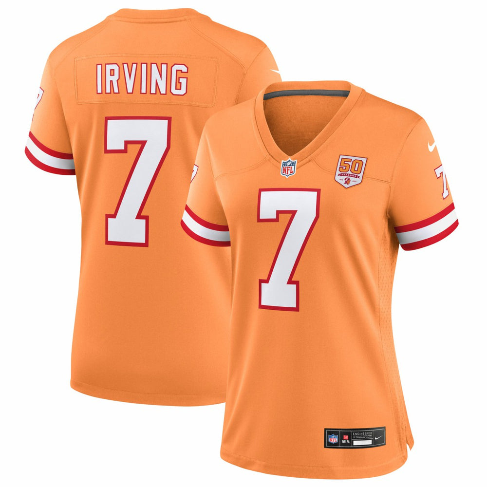 Bucky Irving Tampa Bay Buccaneers Women's 50th Season Game Jersey - Creamsicle