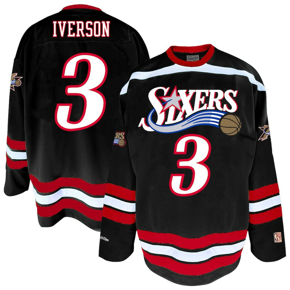 Allen Iverson Philadelphia 76ers Big & Tall NBA Hockey Jersey - Black