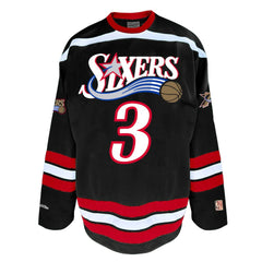 Allen Iverson Philadelphia 76ers Big & Tall NBA Hockey Jersey - Black