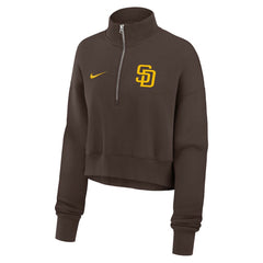 San Diego Padres Women's Primetime Phoenix Fleece Half-Zip Sweatshirt Brown | Nike