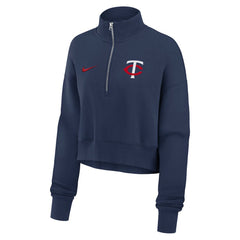 Minnesota Twins Women's Primetime Phoenix Fleece Half-Zip Sweatshirt Navy | Nike
