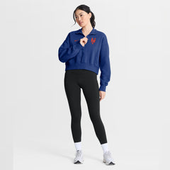New York Mets Women's Primetime Phoenix Fleece Half-Zip Sweatshirt Royal | Nike