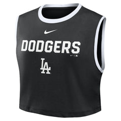 Los Angeles Dodgers Women's Primetime Loose Dri-FIT Cropped Tank Top Black | Nike