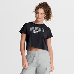 Los Angeles Dodgers Women's Mod Cropped T-Shirt Black | Nike