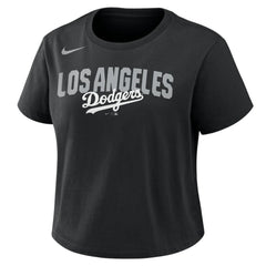 Los Angeles Dodgers Women's Mod Cropped T-Shirt Black | Nike