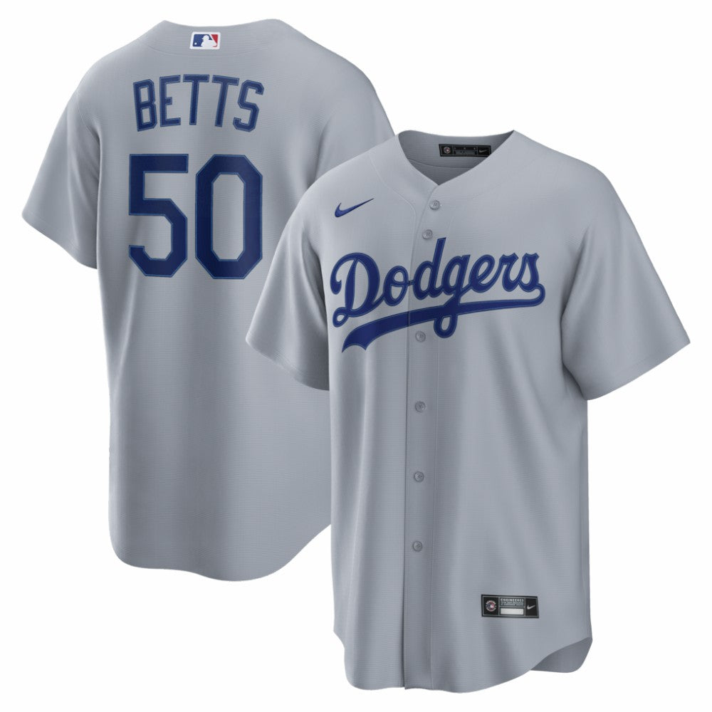 Mookie Betts Los Angeles Dodgers Road Replica Jersey - Gray