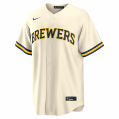 Christian Yelich Milwaukee Brewers Home Replica Jersey - Cream