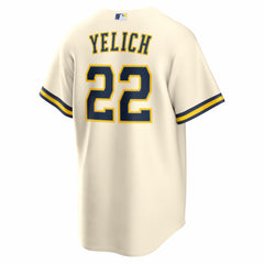 Christian Yelich Milwaukee Brewers Home Replica Jersey - Cream