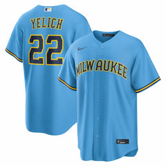 Christian Yelich Milwaukee Brewers Road Replica Jersey - Light Blue