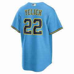 Christian Yelich Milwaukee Brewers Road Replica Jersey - Light Blue