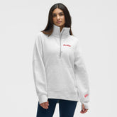 Detroit Red Wings lululemon Women's Long Scuba Oversized Half-Zip Funnel Neck Heathered Core Ultra Light Grey
