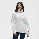 New Jersey Devils lululemon Women's Long Scuba Oversized Half-Zip Funnel Neck Heathered Core Ultra Light Grey