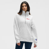 New York Rangers lululemon Women's Long Scuba Oversized Half-Zip Funnel Neck Heathered Core Ultra Light Grey
