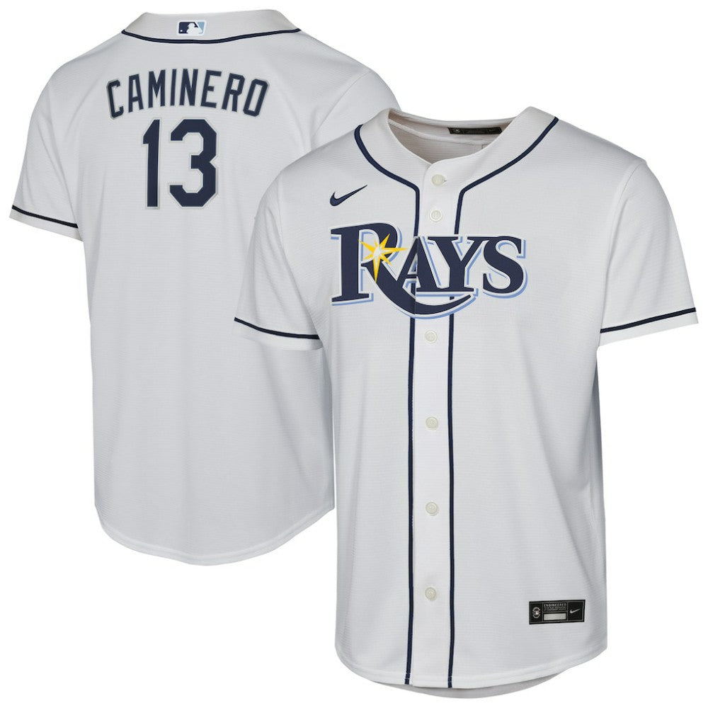 Junior Caminero Tampa Bay Rays Youth Home Replica Player Jersey - White