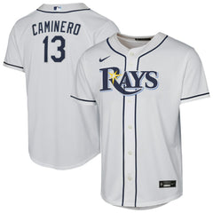 Junior Caminero Tampa Bay Rays Youth Home Replica Player Jersey - White