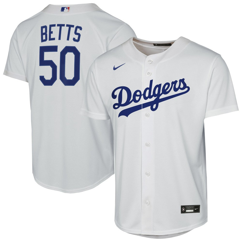 Mookie Betts Los Angeles Dodgers Youth Home Replica Player Jersey - White