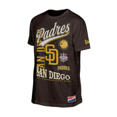 San Diego Padres Oversized Throwback Distressed T-Shirt Brown | New Era