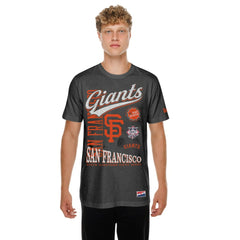 San Francisco Giants Oversized Throwback Distressed T-Shirt Black | New Era