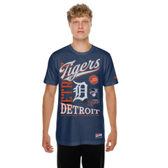 Detroit Tigers Oversized Throwback Distressed T-Shirt Navy | New Era