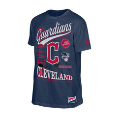 Cleveland Guardians Oversized Throwback Distressed T-Shirt Navy | New Era