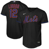 Francisco Lindor New York Mets Youth Alternate Replica Jersey - Black