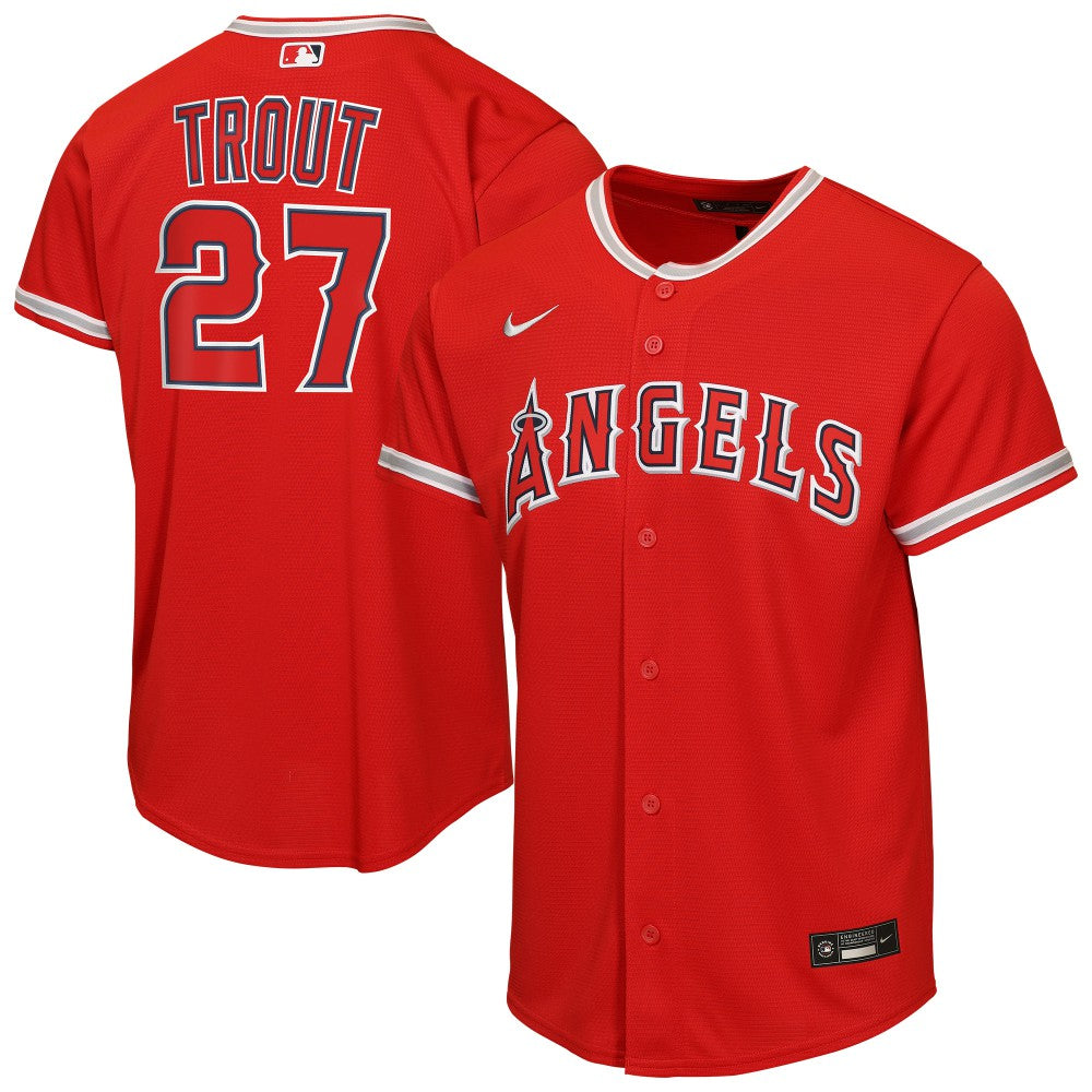 Mike Trout Los Angeles Angels Youth Alternate Replica Jersey - Red