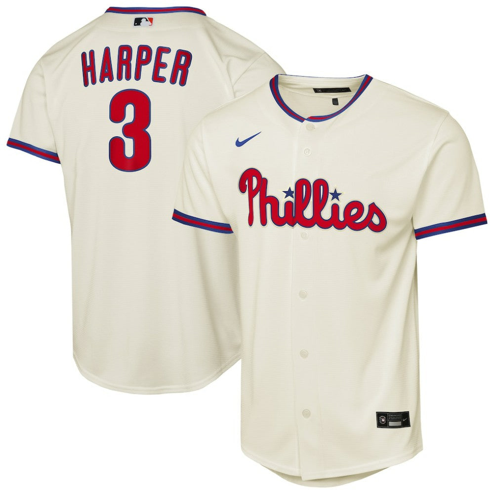 Bryce Harper Philadelphia Phillies Youth Alternate 2 Replica Jersey - Cream