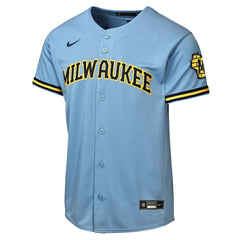 Milwaukee Brewers Youth Road Stadium Jersey - Powder Blue