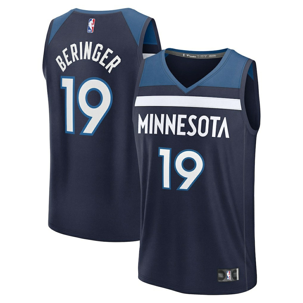 Joan Beringer Minnesota Timberwolves 2025 NBA Draft First Round Pick Fast Break Replica Jersey - Icon Edition - Navy